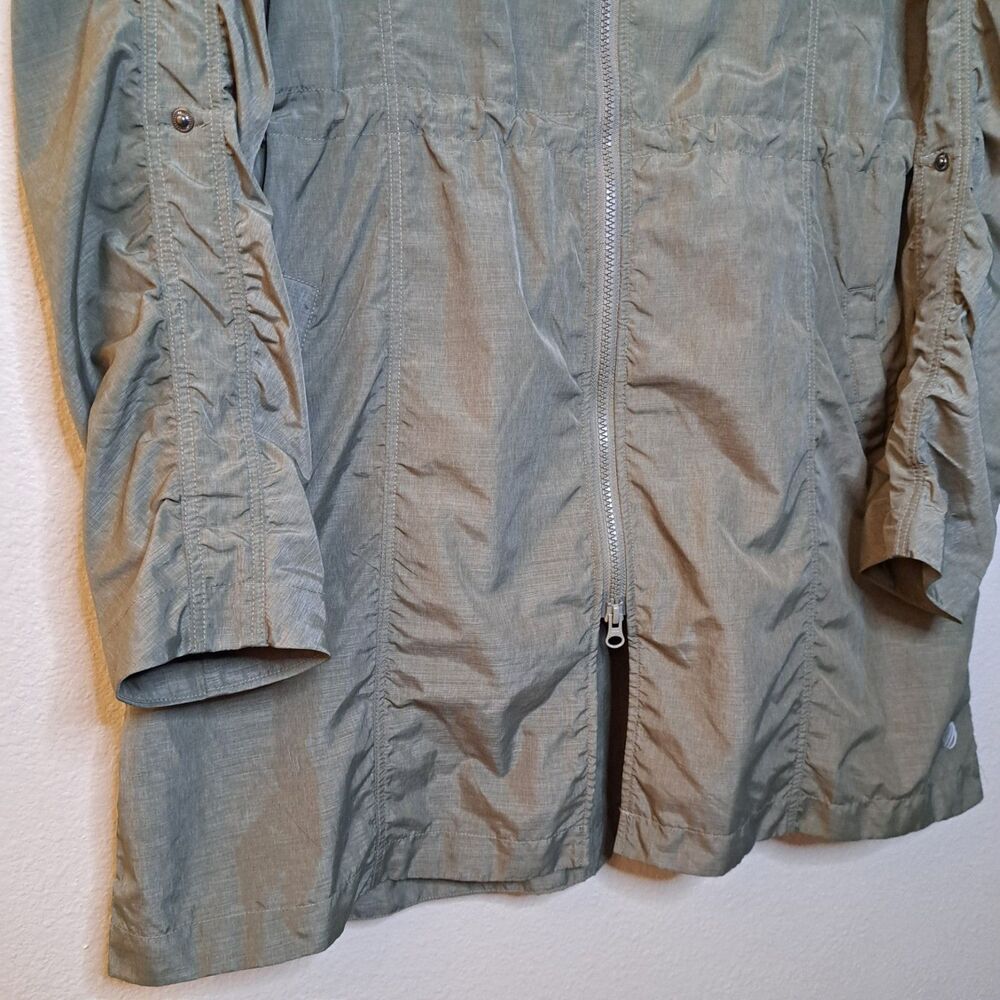 MPG Women Rain Coat Green Lightweight Size XL Breathable Zip Parka Green - Picture 7 of 10
